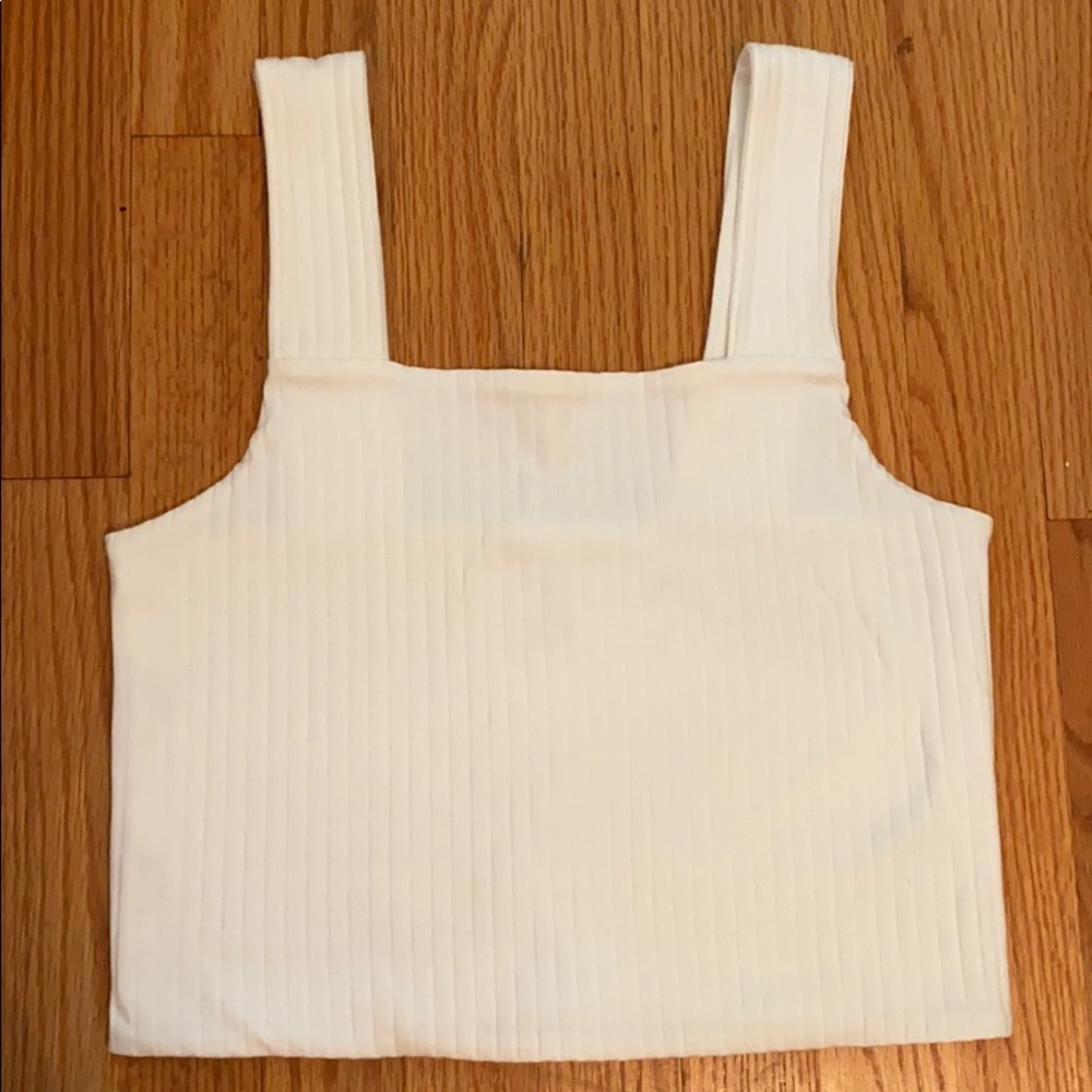 White ribbed crop top from American Eagle